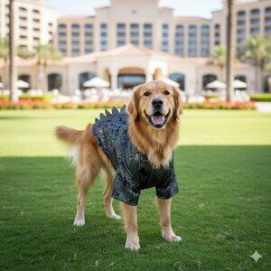 Animal Planet Stegasaurus Costume for Pets - Black and Gray Size Medium